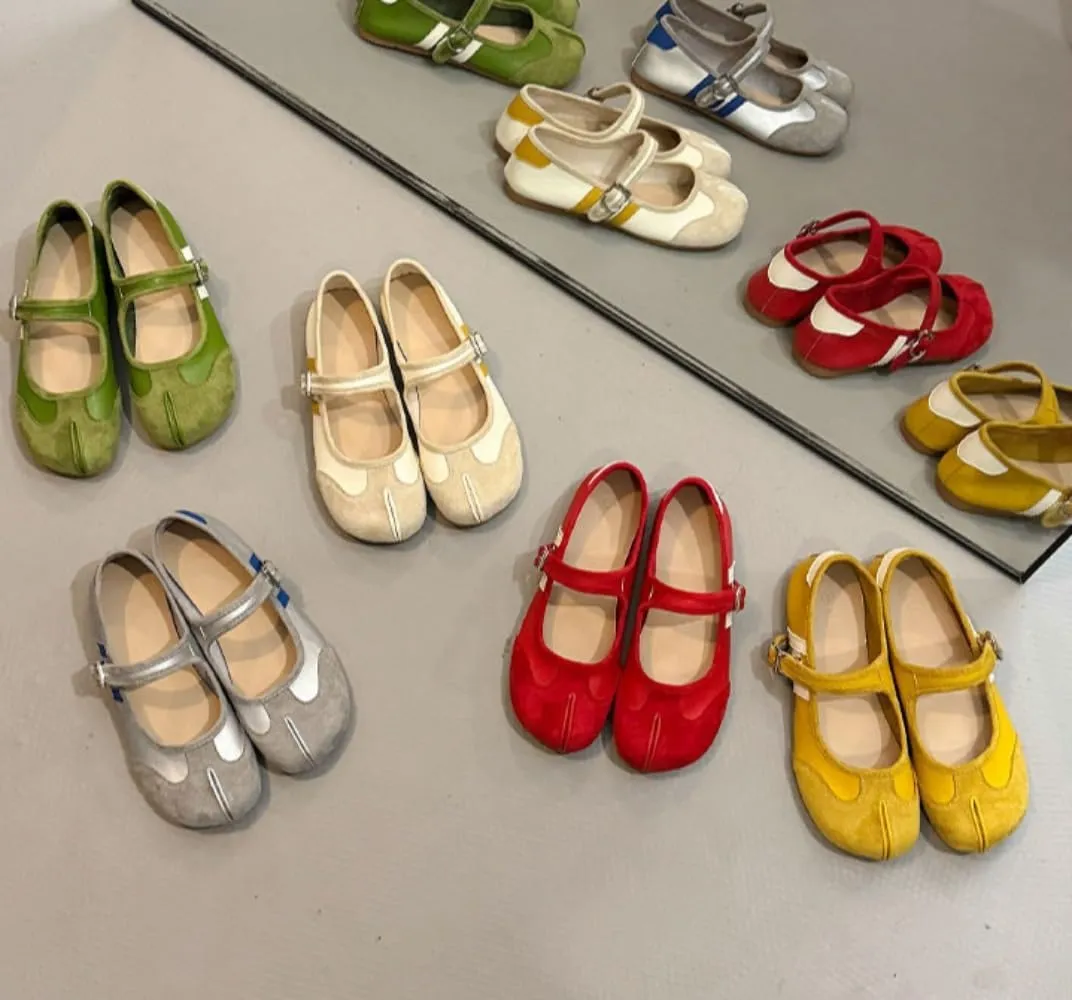 Sneakerina Tabi Shoes Split Toe Mary Janes for Women Girls Cute Ballet Flats Y2K Platform Lightweight Suede Round Toes No Slip Sole Dressy Slip on Casual Comfort Walking Slippers Office Business