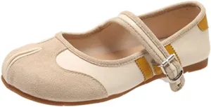 Sneakerina Tabi Shoes Split Toe Mary Janes for Women Girls Cute Ballet Flats Y2K Platform Lightweight Suede Round Toes No Slip Sole Dressy Slip on Casual Comfort Walking Slippers Office Business