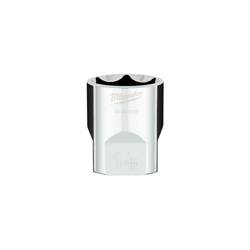 Socket - Milwaukee 1/2" Drive 1-1/16" SAE 6-Point Socket with FOUR FLAT™ Sides, 45-34-9109