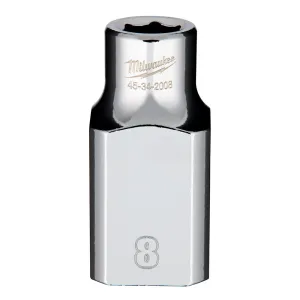 Socket - Milwaukee 1/2" Drive 8mm Socket, 45-34-2008
