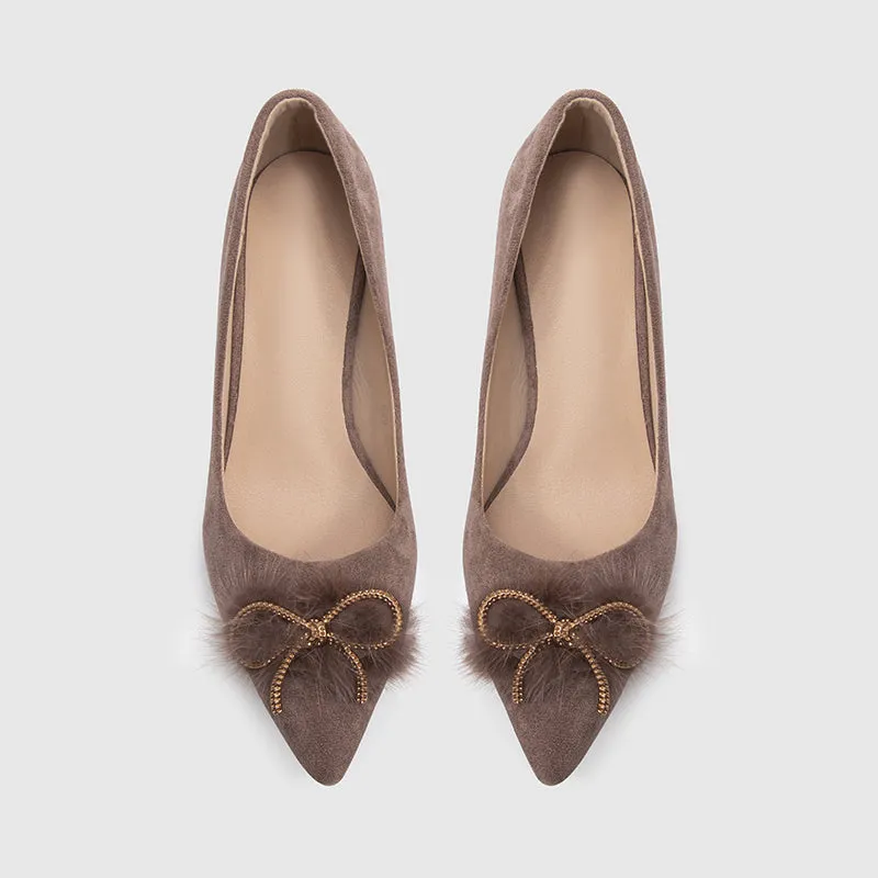 Stiletto Suede Pointy Toe Pumps Khaki