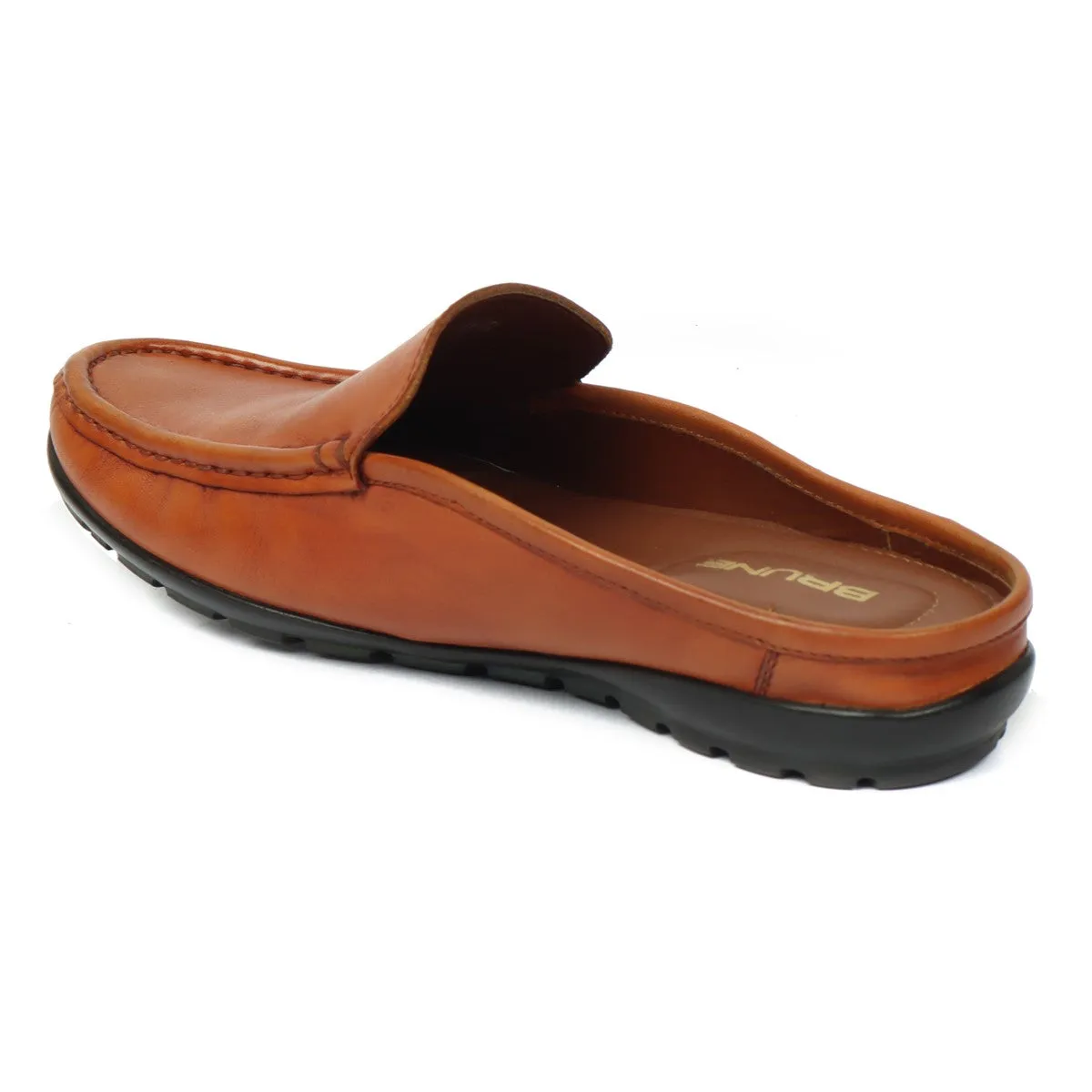 Tan Leather Elegant loafer Mules By Brune & Bareskin