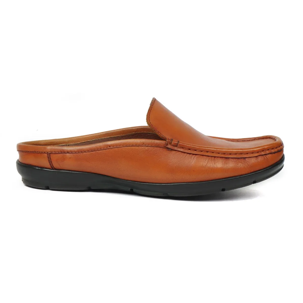 Tan Leather Elegant loafer Mules By Brune & Bareskin
