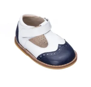 Two Tone T Strap Navy