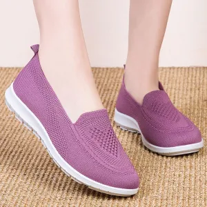 UGOSELEC Women's Mesh Walking Shoes Slip-on Sneakers,Non-Slip Breathable Athletic Comfortable Lightweight Flat Loafer Nurse Shoes
