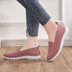 UGOSELEC Women's Mesh Walking Shoes Slip-on Sneakers,Non-Slip Breathable Athletic Comfortable Lightweight Flat Loafer Nurse Shoes