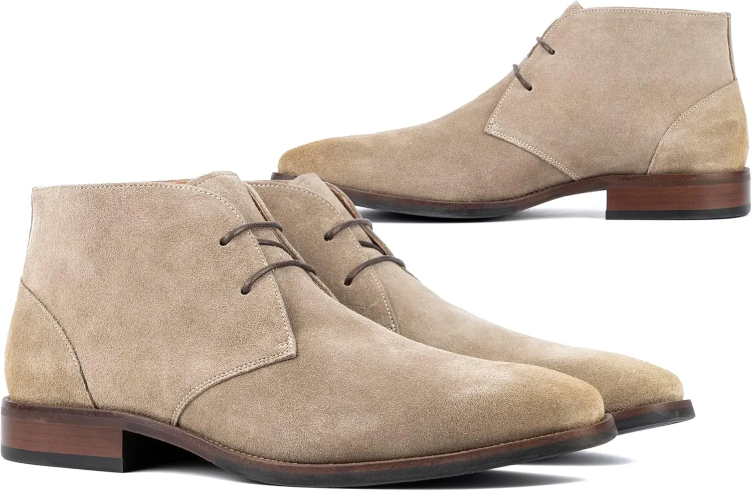 VINTAGE FOUNDRY CO. EST. 2014 Mens Aldwin Chukka, Square Toe Boots, Polyester Lining, Flats Rubber Outsole