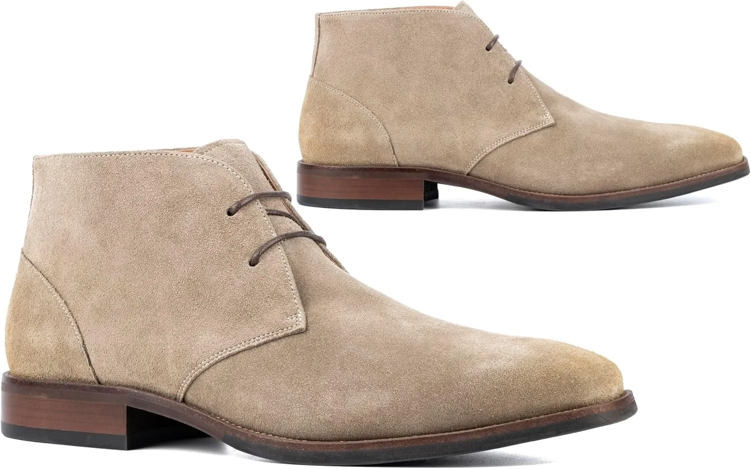 VINTAGE FOUNDRY CO. EST. 2014 Mens Aldwin Chukka, Square Toe Boots, Polyester Lining, Flats Rubber Outsole