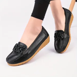 Vrouwen loafers met lusontwerp comfortabele slip-on platte schoenen ronde tenen