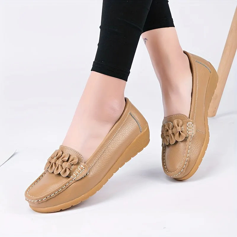 Vrouwen loafers met lusontwerp comfortabele slip-on platte schoenen ronde tenen