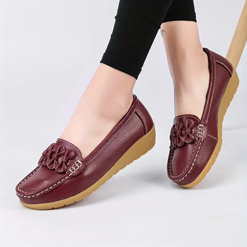 Vrouwen loafers met lusontwerp comfortabele slip-on platte schoenen ronde tenen