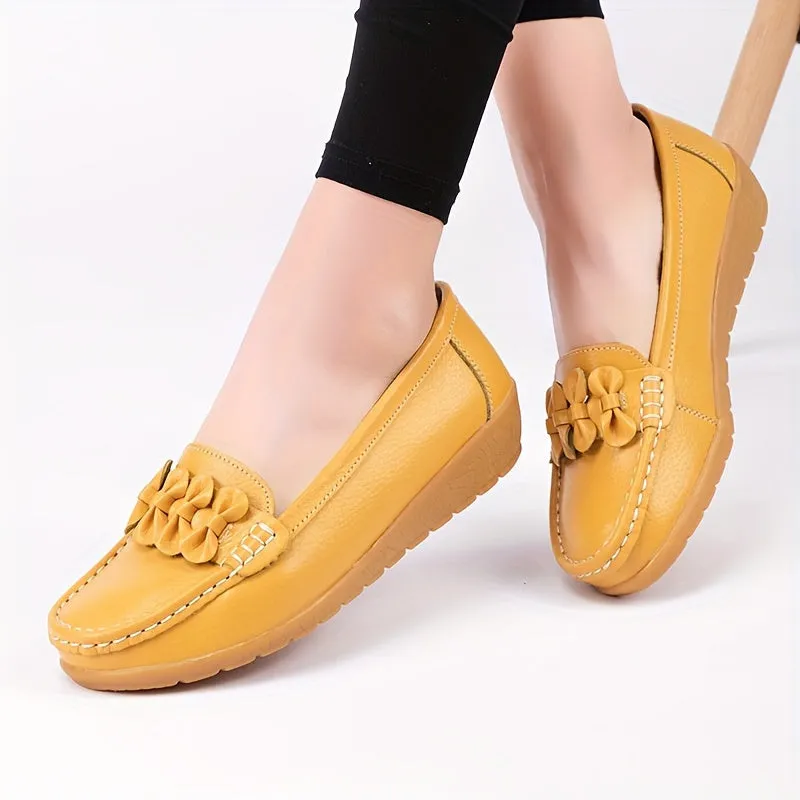 Vrouwen loafers met lusontwerp comfortabele slip-on platte schoenen ronde tenen