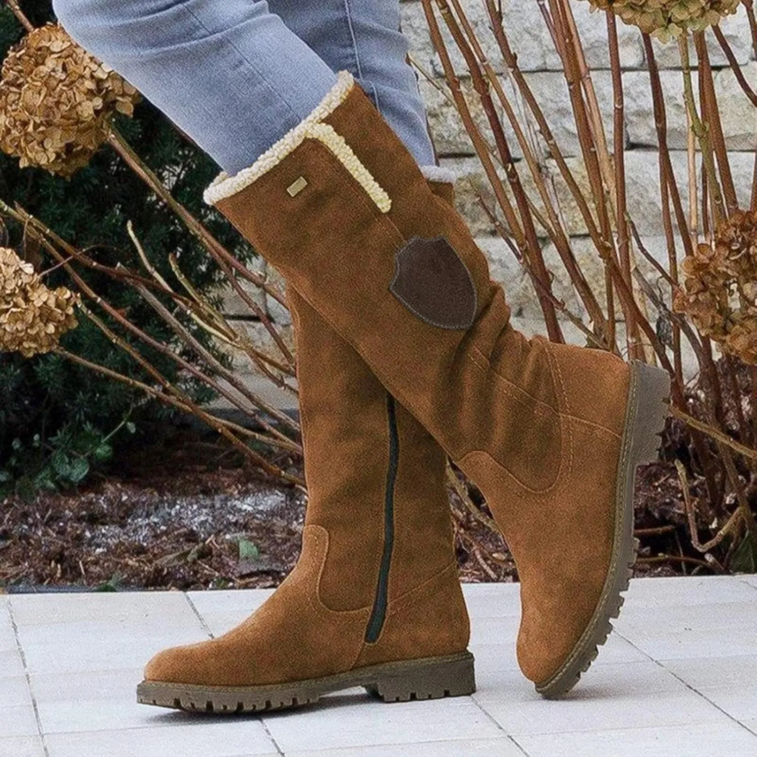 Winter Waterproof Boots for Woman Women's Winter Boots Waterproof Zipper Snow Boots Womens Wide High Heel Winter Boots for Women Boots for Women Winter Cute