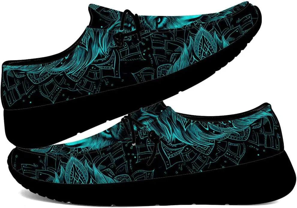 Wolf Shoes for Men Women Slip-on Loafers Mandala Print Shoes Gifts for Women Men