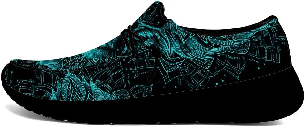 Wolf Shoes for Men Women Slip-on Loafers Mandala Print Shoes Gifts for Women Men