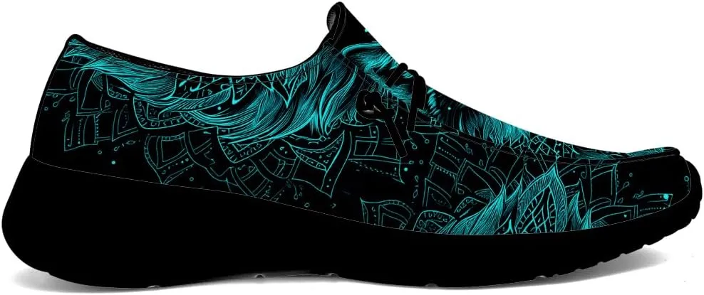 Wolf Shoes for Men Women Slip-on Loafers Mandala Print Shoes Gifts for Women Men