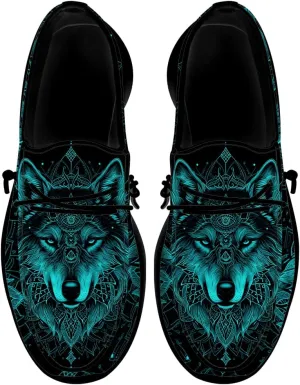 Wolf Shoes for Men Women Slip-on Loafers Mandala Print Shoes Gifts for Women Men