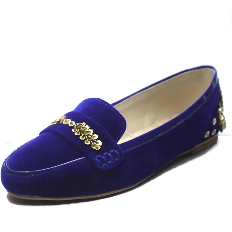 Women blue swede pumps