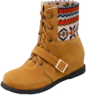 Womens Christmas Winter Suede Ankle Boots