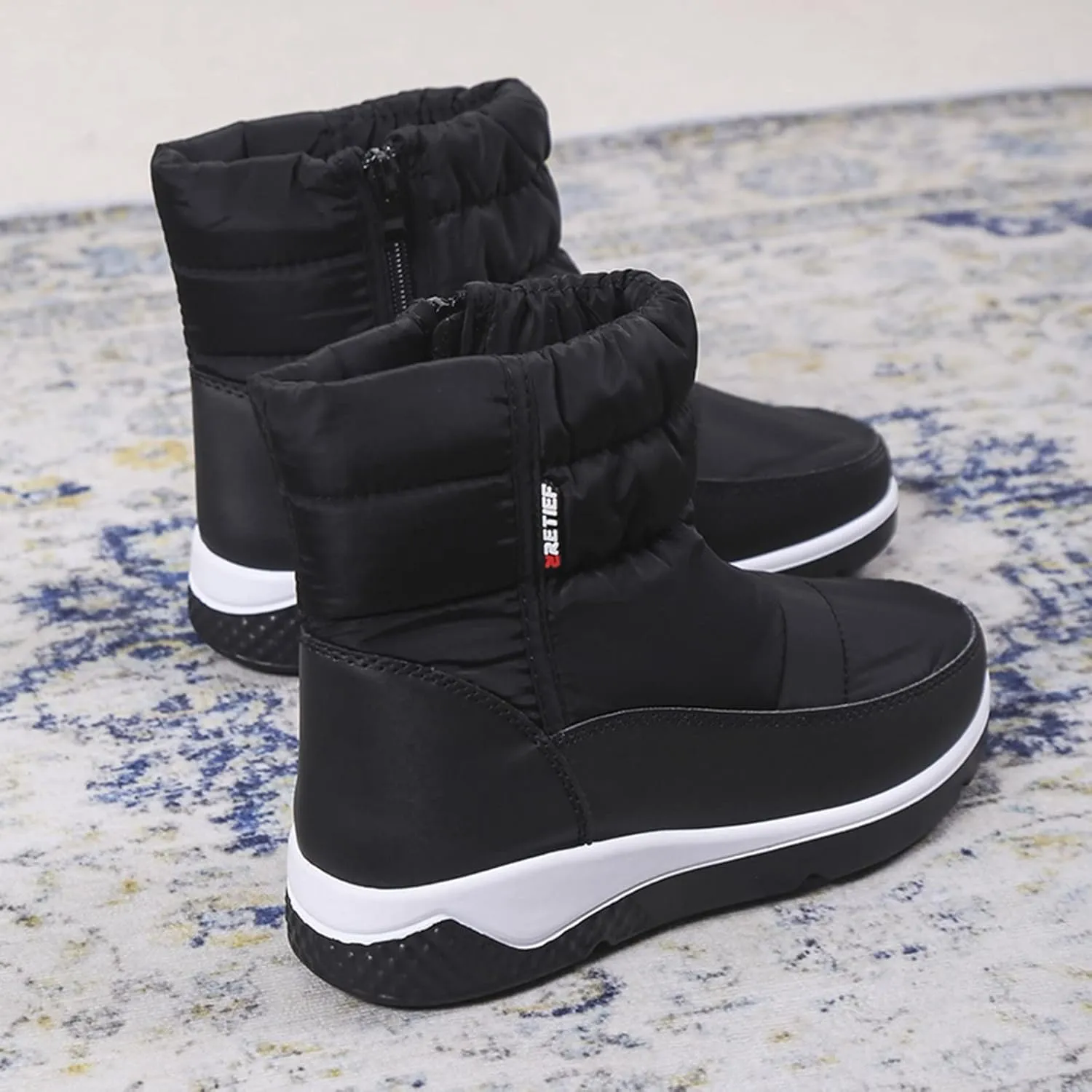 Womens Snow Boots Waterproof Insulated Wide Width Women's Tall Snow Boots Waterproof Women Winter Snow Boots Winter Boots for Women High Heels Botas De Invierno Para Mujer Con Peluche