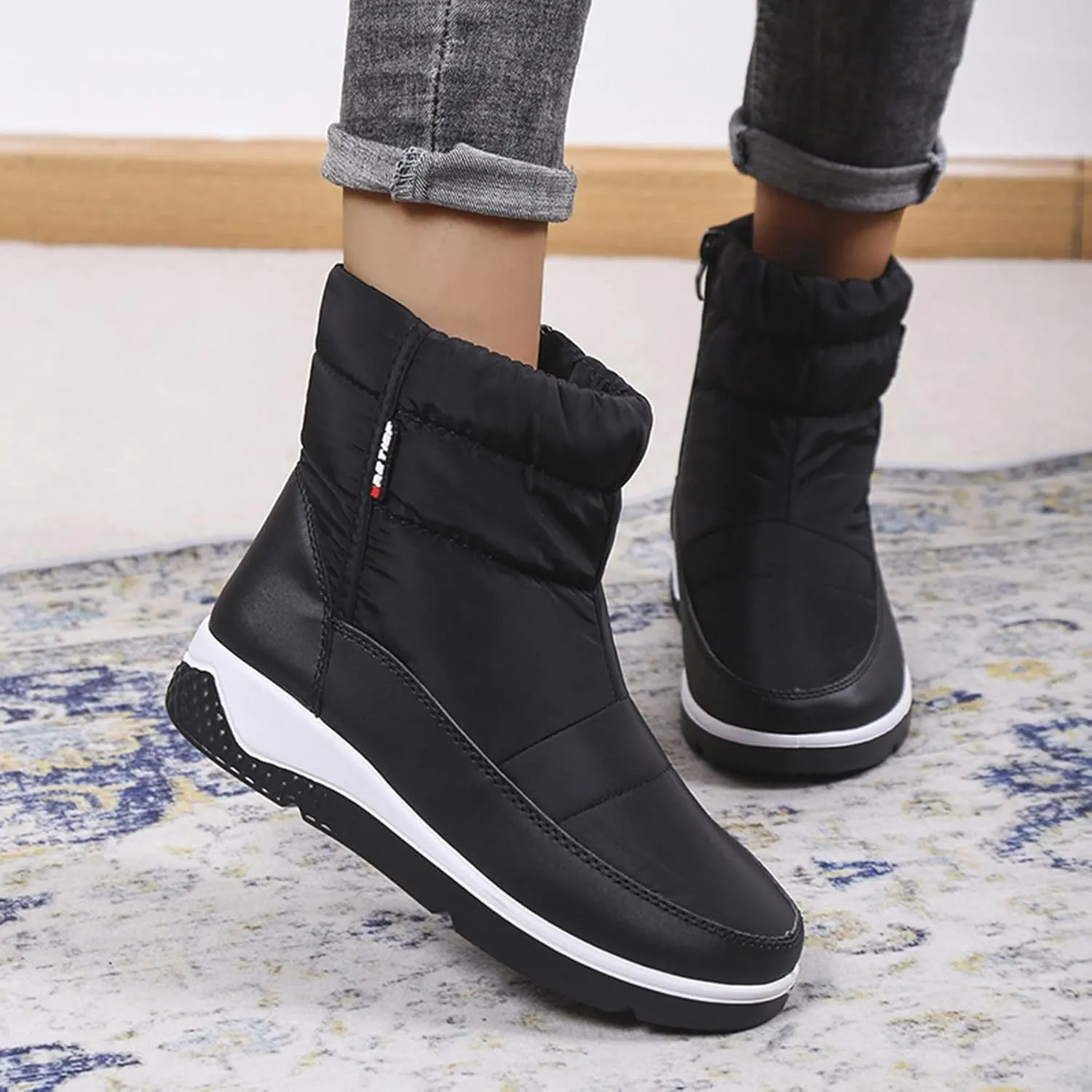 Womens Snow Boots Waterproof Insulated Wide Width Women's Tall Snow Boots Waterproof Women Winter Snow Boots Winter Boots for Women High Heels Botas De Invierno Para Mujer Con Peluche