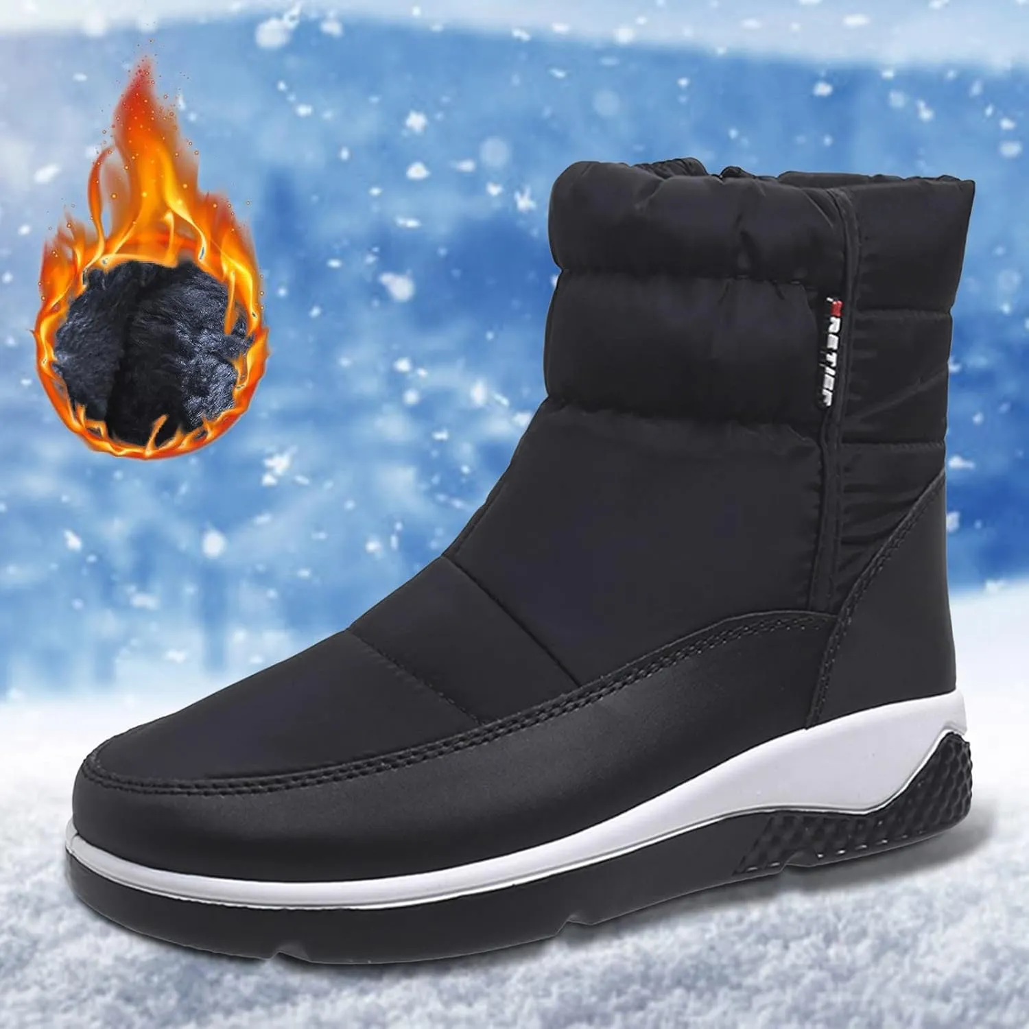 Womens Snow Boots Waterproof Insulated Wide Width Women's Tall Snow Boots Waterproof Women Winter Snow Boots Winter Boots for Women High Heels Botas De Invierno Para Mujer Con Peluche