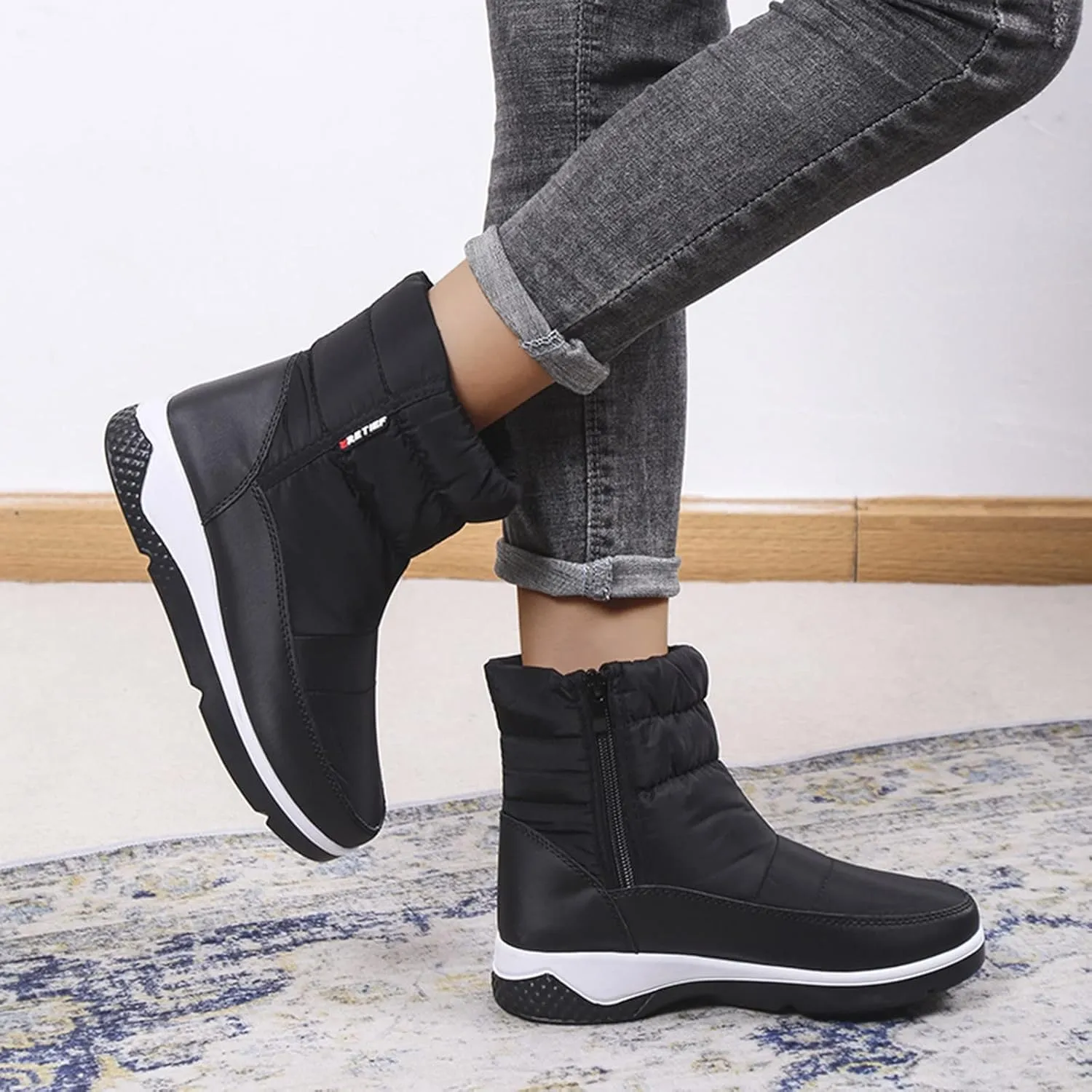 Womens Snow Boots Waterproof Insulated Wide Width Women's Tall Snow Boots Waterproof Women Winter Snow Boots Winter Boots for Women High Heels Botas De Invierno Para Mujer Con Peluche