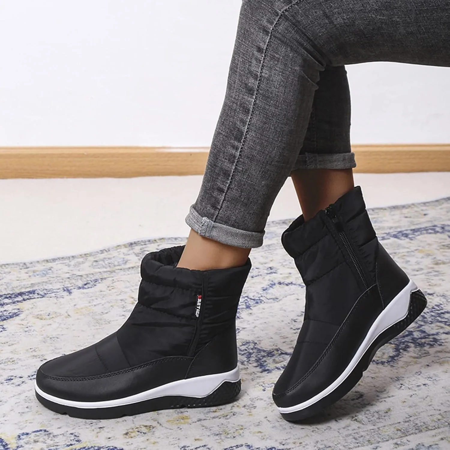 Womens Snow Boots Waterproof Insulated Wide Width Women's Tall Snow Boots Waterproof Women Winter Snow Boots Winter Boots for Women High Heels Botas De Invierno Para Mujer Con Peluche