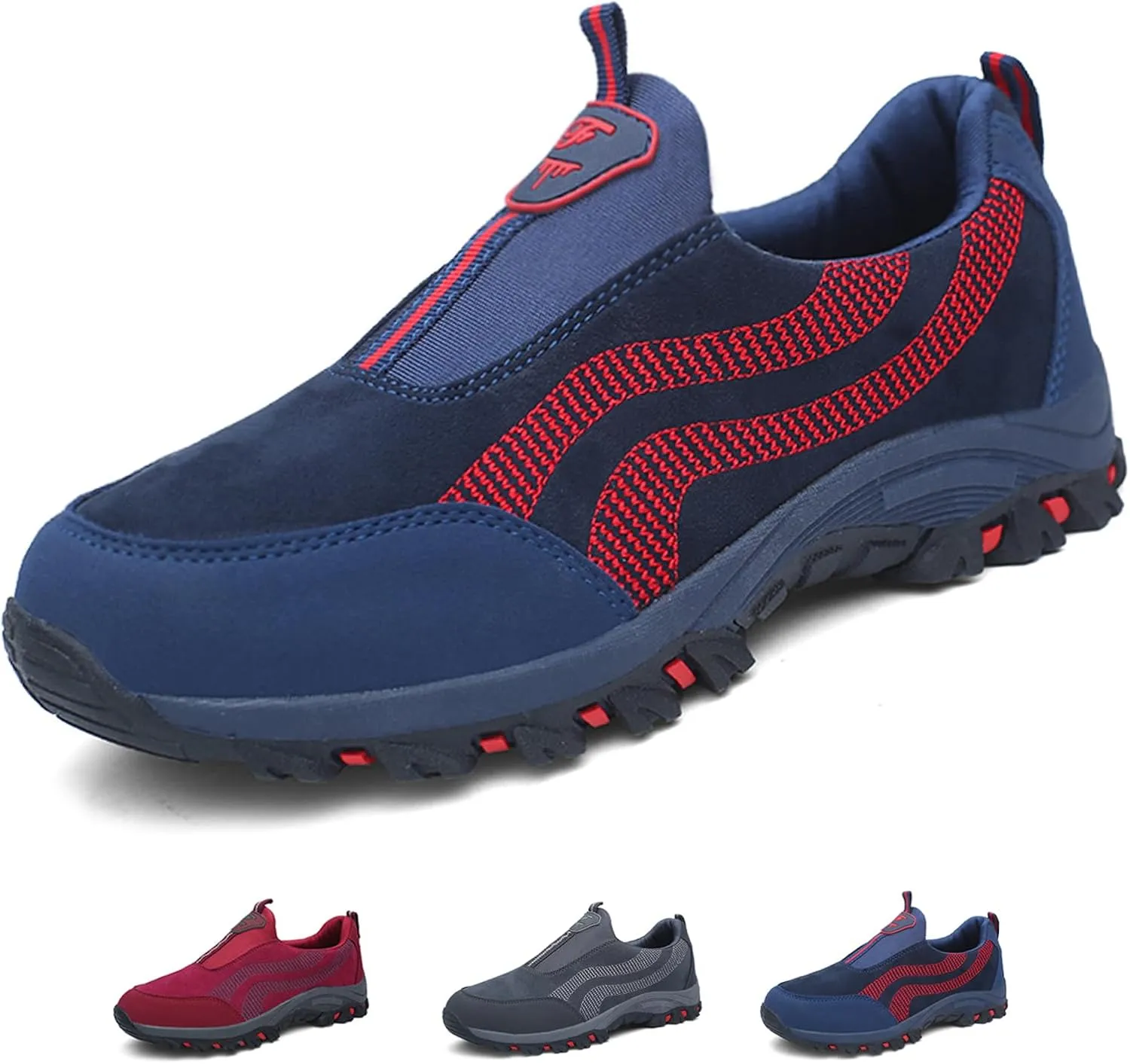 Women's Thick Sole Orthopedic Walking Loafers Breathable Lightweight Slip On Casual Sneakers with Arch Support Outdoor Non-Slip Hiking Shoes