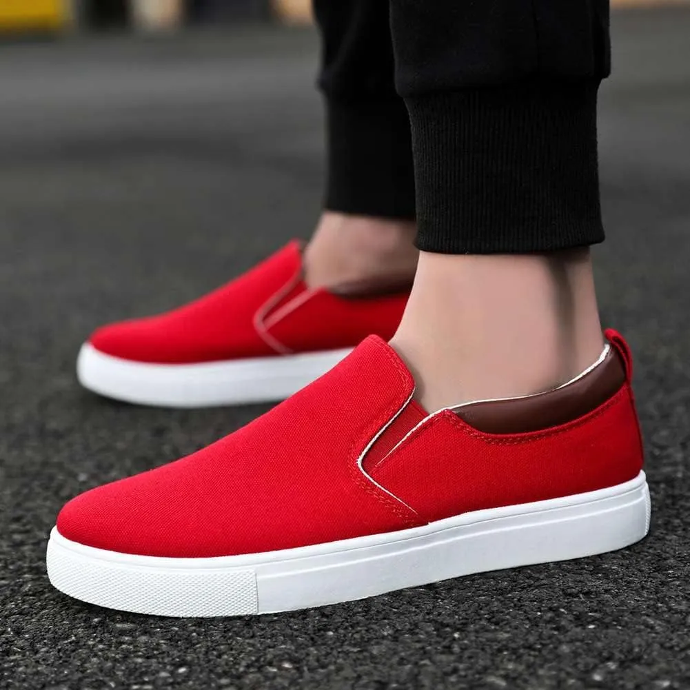 YAXE Men's Slip On Canvas Loafers Casual Skateboarding Shoes