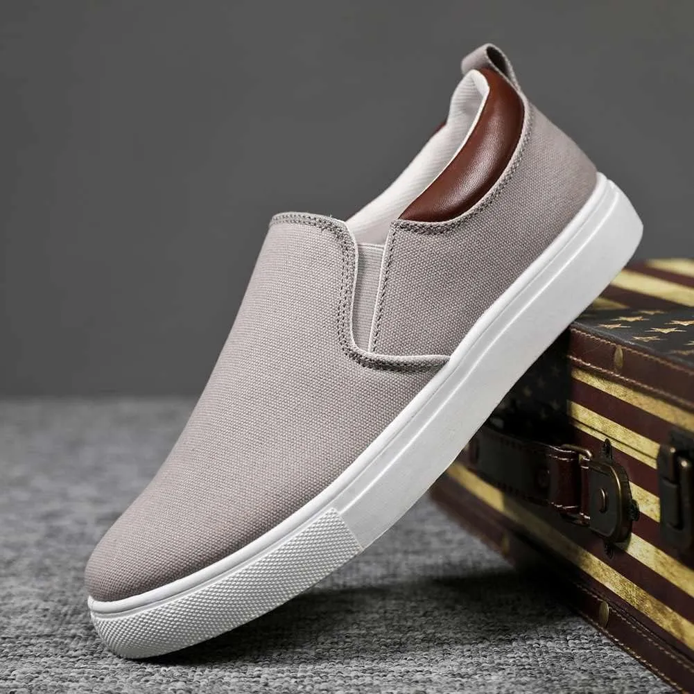 YAXE Men's Slip On Canvas Loafers Casual Skateboarding Shoes