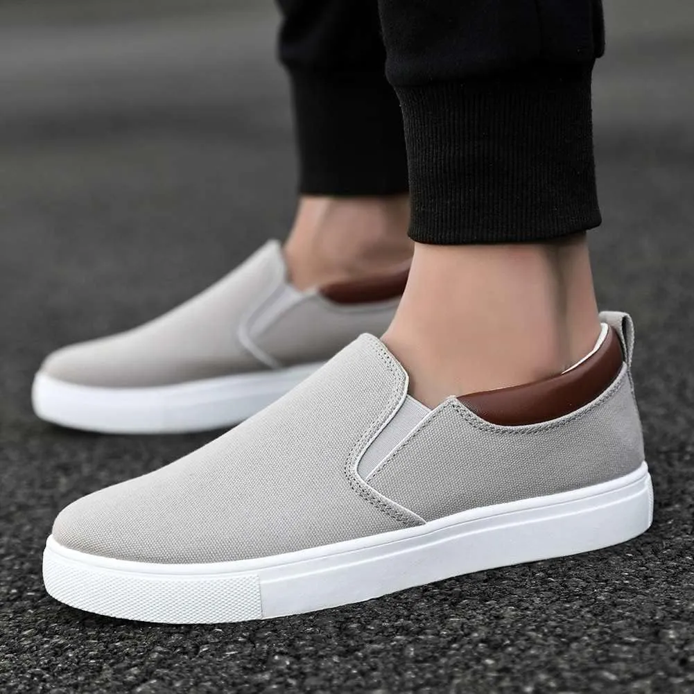 YAXE Men's Slip On Canvas Loafers Casual Skateboarding Shoes