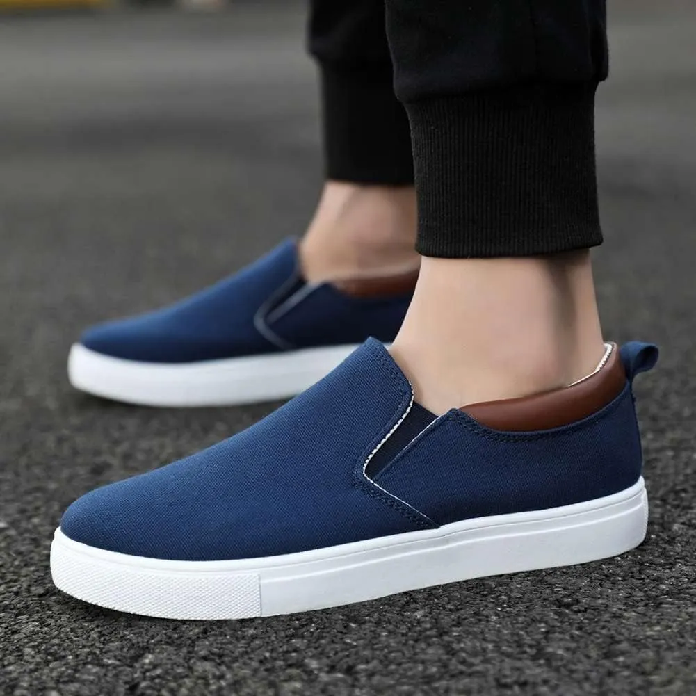 YAXE Men's Slip On Canvas Loafers Casual Skateboarding Shoes