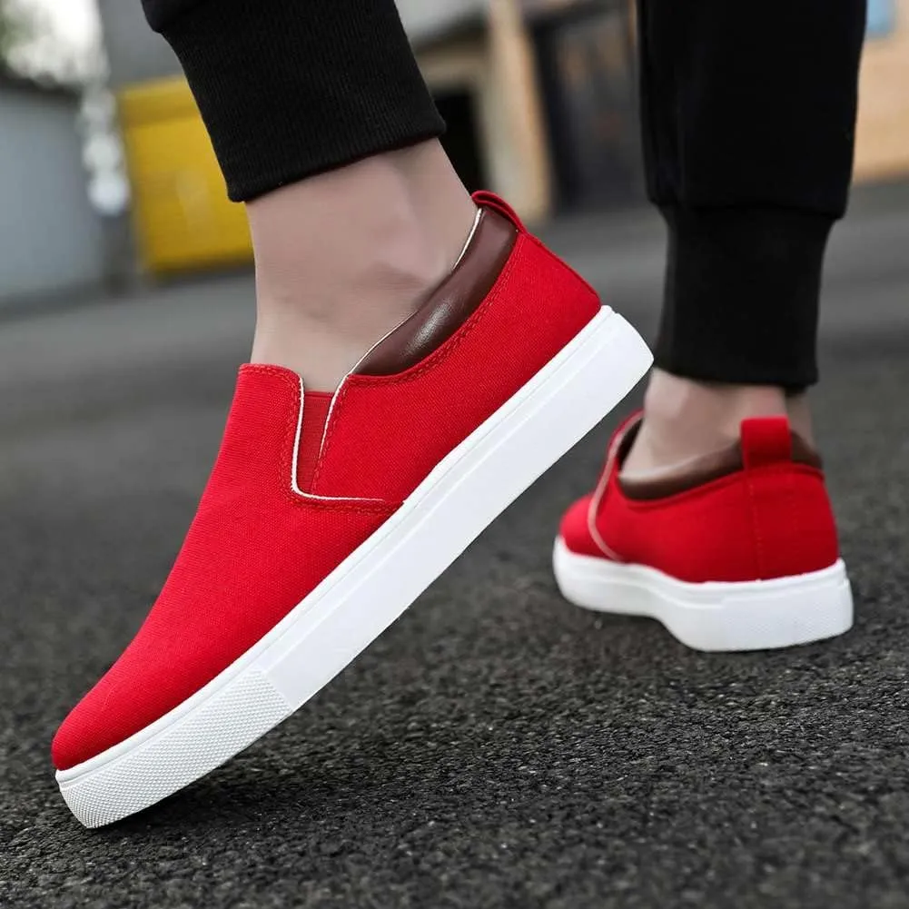 YAXE Men's Slip On Canvas Loafers Casual Skateboarding Shoes
