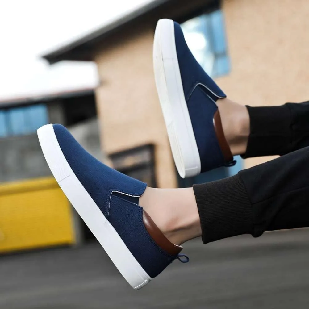 YAXE Men's Slip On Canvas Loafers Casual Skateboarding Shoes
