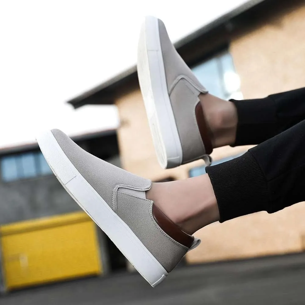 YAXE Men's Slip On Canvas Loafers Casual Skateboarding Shoes
