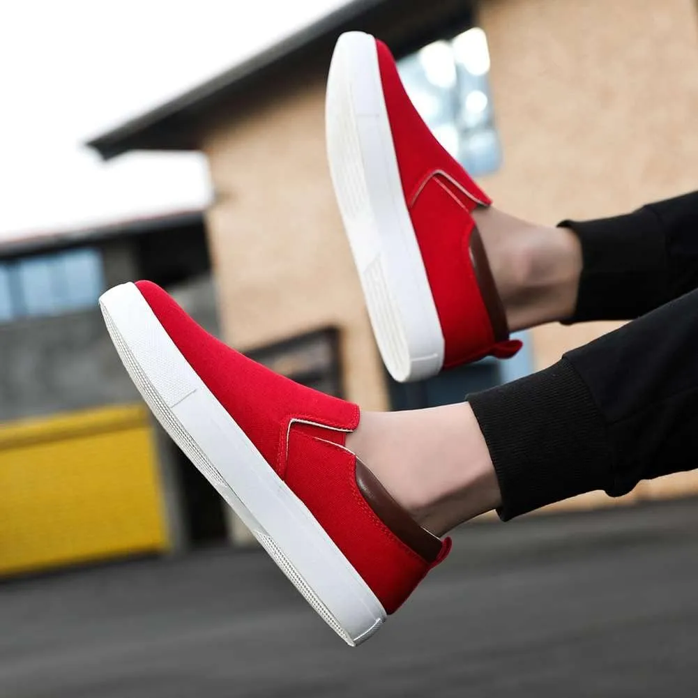 YAXE Men's Slip On Canvas Loafers Casual Skateboarding Shoes