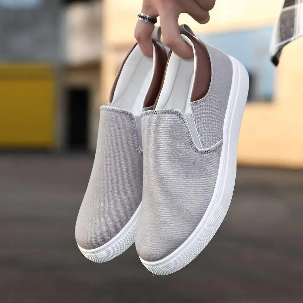 YAXE Men's Slip On Canvas Loafers Casual Skateboarding Shoes