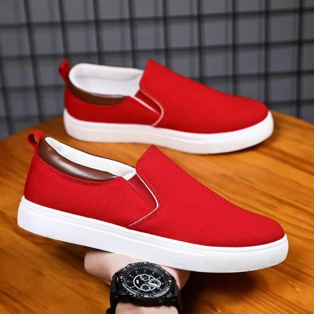YAXE Men's Slip On Canvas Loafers Casual Skateboarding Shoes