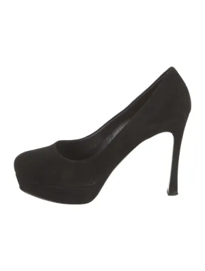 YVES SAINT LAURENT SUEDE PLATFORM PUMPS