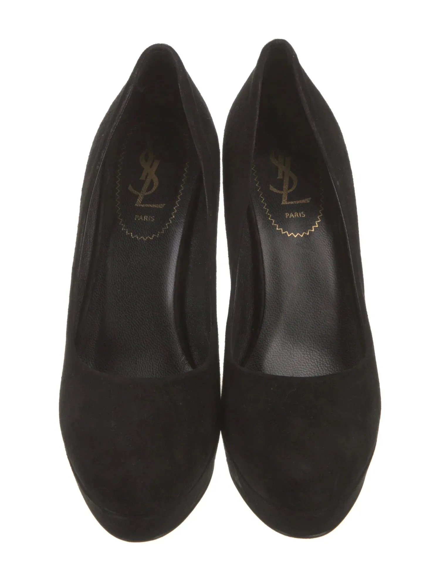 YVES SAINT LAURENT SUEDE PLATFORM PUMPS
