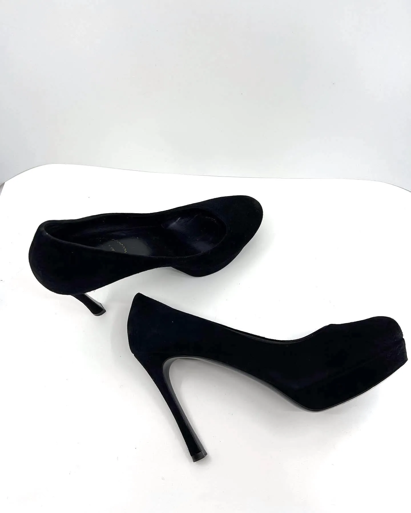 YVES SAINT LAURENT SUEDE PLATFORM PUMPS