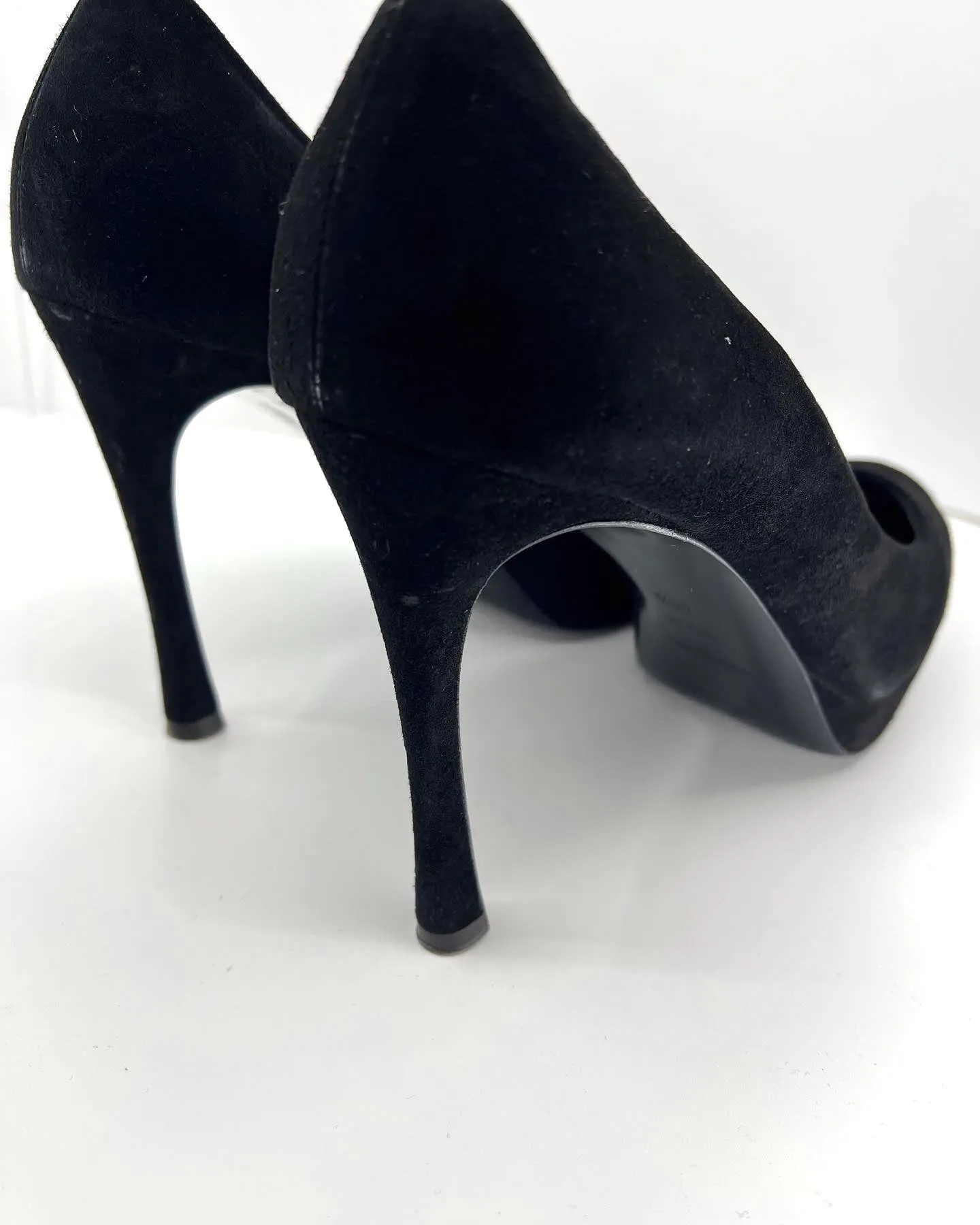 YVES SAINT LAURENT SUEDE PLATFORM PUMPS