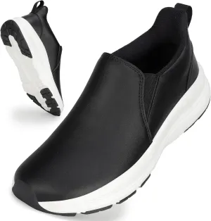 ZOVE Wide Toe Box Shoes Women Wide Width Waterproof Leather Hands Free Nursing Sneakers Ultra Light Extra Wide Walking Sneakers Non-Slip Chef Diabetes Nurse Work Shoes
