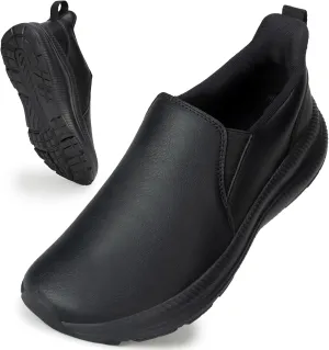 ZOVE Wide Toe Box Shoes Women Wide Width Waterproof Leather Hands Free Nursing Sneakers Ultra Light Extra Wide Walking Sneakers Non-Slip Chef Diabetes Nurse Work Shoes