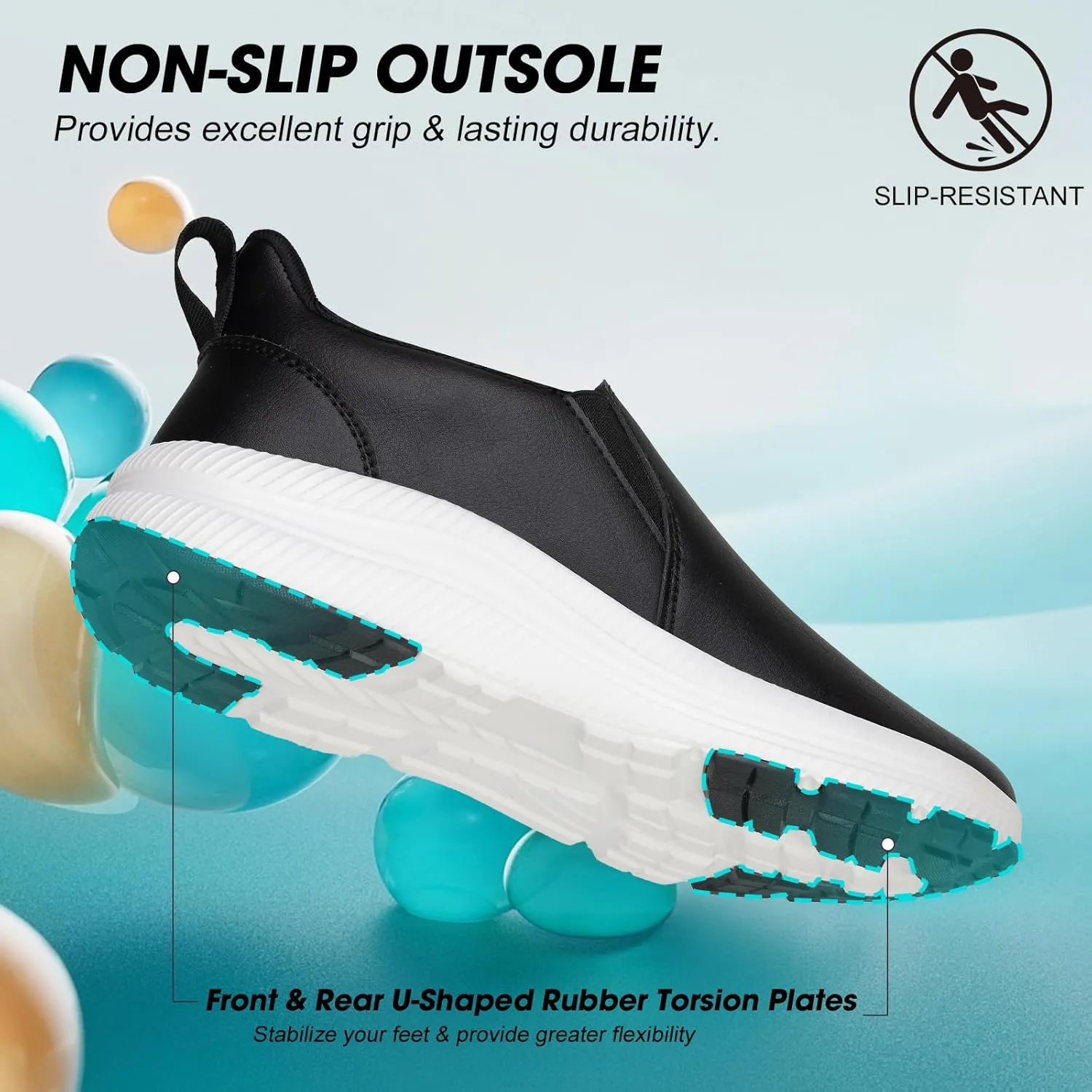 ZOVE Wide Toe Box Shoes Women Wide Width Waterproof Leather Hands Free Nursing Sneakers Ultra Light Extra Wide Walking Sneakers Non-Slip Chef Diabetes Nurse Work Shoes